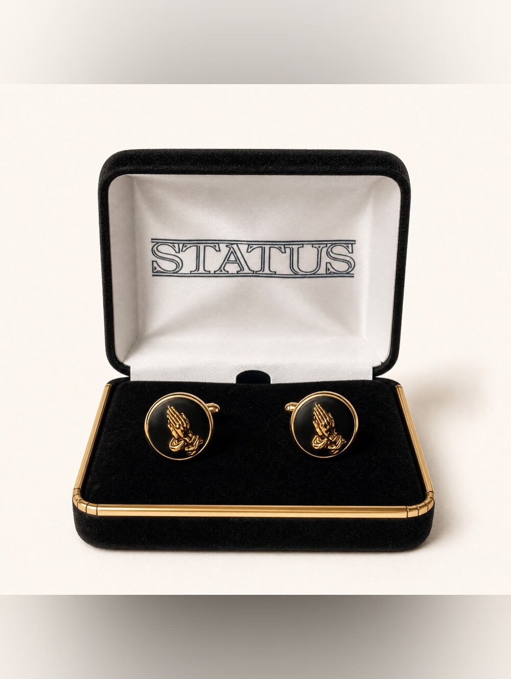 Vintage Status Praying Hands Gold Tone Cufflinks